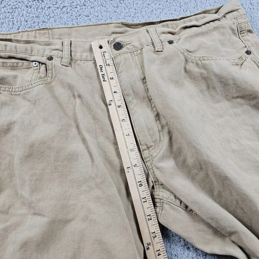 Polo Ralph Lauren Jeans Mens 38x27 Beige Linen Cotton Straight Casual Preppy